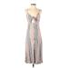 Indigo Rein Casual Dress - A-Line V-Neck Sleeveless: Pink Print Dresses - Women's Size Small