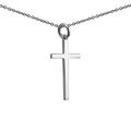 British Jewellery Workshops Silver 25x14mm plain solid block Cross with a 1mm wide rolo Chain 24 inches