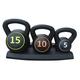 Queiting 3Pcs Kettlebell Set 5Lb(2.3 kg) 10Lb(4.5 kg) 15Lb(6.8 kg) Kettlebell Fitness Equipment for Fitness Exercises to Reduce Fat Pilates Exercise