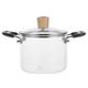 COLLBATH Transparent Glass Soup Pot Glass Stew Pot Home Glass Cooking Pot Kitchenware Pot with Lid Kitchen Stew Pot Kitchen Soup Pot Household Stew Pot Noodle Pot Binaural Steamer