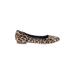 Dr. Scholl's Flats: Slip On Chunky Heel Boho Chic Brown Leopard Print Shoes - Women's Size 7 1/2 - Almond Toe