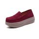 IQYU Shoes Women Sneakers Large Thick Sole Swing Shoes Women Casual Casual Shoes Slip-On Sponge Soft Sole Fashion Shoes Women Shoes 44, red, 2/2.5 UK