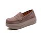 IQYU Shoes Women Sneakers Large Thick Sole Swing Shoes Women Casual Casual Shoes Slip-On Sponge Soft Sole Fashion Shoes Women Shoes 44, brown, 2/2.5 UK