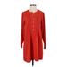 JW (JW Style) Casual Dress - Shirtdress: Red Dresses - Women's Size Small