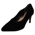 Van Dal Ladies Court Shoes Stella - Black Suede Leather - UK Size 3E - EU Size 36 - US Size 5
