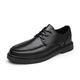 New Dress Shoes for Men Lace Up Apron Toe Round Toe Derby Shoes Vegan Leather Low Top Slip Resistant Rubber Sole Party (Color : Black, Size : 9 UK)