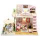 New DIY Loft 3D Miniature Wooden Cottage Pink Handmade Assembled with Furniture Mini Exquisite Apartment Model DIY Kit Sutiable Kids 6 Or More Cipliko