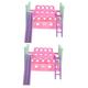 UPKOCH 2pcs Dollhouse Bunk Bed Doll Loft Bed Mini House Ornament DIY Mini Decor Tools Dollhouse Bedroom Furniture Twin Bed Furniture Bed Accessories for Girls Pink Outdoor Model Plastic