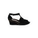 Earth Wedges: Black Print Shoes - Women's Size 10 - Open Toe