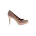 Christian Siriano for Payless Heels: Slip On Stiletto Cocktail Tan Print Shoes - Women's Size 8 1/2 - Round Toe