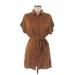 Forever 21 Casual Dress - Shirtdress: Brown Dresses - Women's Size Medium