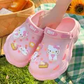 Sanrio Hello Kitty Y2k Kawaii sandali donna estate Cinnamoroll Kuromi scarpe da spiaggia ragazze