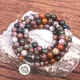 Bracelet ou collier en onyx d'océan pour femme bijoux en pierre naturelle 108 mala avec antenne OM