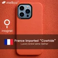 Melkco-Étui magnétique en cuir de vachette pour iPhone 15 14 Pro Max Plus marque de luxe même cuir