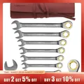 LIBRATON Metric Ratcheting Combination Wrench Set 8-Pieces Ratchet Wrench 8-19mm Cr-V Constructed