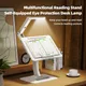 Oatsbaasf Laptop Stand Reading Desk with Lamp Desktop Bed Tablet Stand Holder Angle Adustable