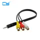 High Speed 3.5 mm Male Jack To 3 RCA Female Plug Adapter Audio Converter Video AV Cable Wire Cord