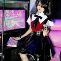 Game NEEDY GIRL STREAMER OVERDOSE Ame-Chan Cosplay Costume KAngel Punk Girls Gothic Lolita Black