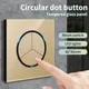 Gold Light for Glass Panel Switch Button Eu Uk Standard round Reset Point Switch Bedroom Usb