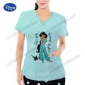 Disney Pocket V-Neck Comfort Women Top Y2k Women's T-shirt Woman Clothes Anime T Shirts Womens
