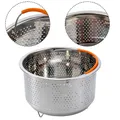 For Stainless Steel Rice Cooker Steamer Pot Steamer Basket Silicone Handle Silver Stainless Steel