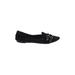 Reba Flats: Black Solid Shoes - Women's Size 7 1/2 - Almond Toe