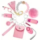 12pcs New Safety Keychain Set For Women With Gift Packaging Women's Keyrings Set Made Of PU Faux