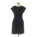 Banana Republic Casual Dress - Sheath Crew Neck Short sleeves: Black Solid Dresses - Women's Size 6