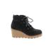 Mia Ankle Boots: Black Solid Shoes - Women's Size 7 - Round Toe