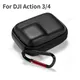 Mini Storage Bag Case For DJI Action 3/4 Black Action Camera Portable EVA Waterproof Protective Case