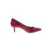 MICHAEL Michael Kors Heels: Slip-on Kitten Heel Cocktail Party Burgundy Print Shoes - Women's Size 5 1/2 - Pointed Toe