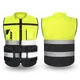 High Visibility Multi Pocket Oxford Fabric Reflective Safety Vest Customized Logo For Night Riding