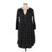 Torrid Casual Dress - Shirtdress: Black Tweed Dresses - Women's Size Large Plus