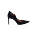 Brian Atwood Heels: Pumps Stilleto Minimalist Black Print Shoes - Women's Size 39 - Pointed Toe