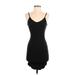 E&M Collection Casual Dress - Party Plunge Sleeveless: Black Solid Dresses - Women's Size Small