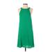 Splendid Casual Dress - A-Line High Neck Sleeveless: Green Solid Dresses - Women's Size X-Small