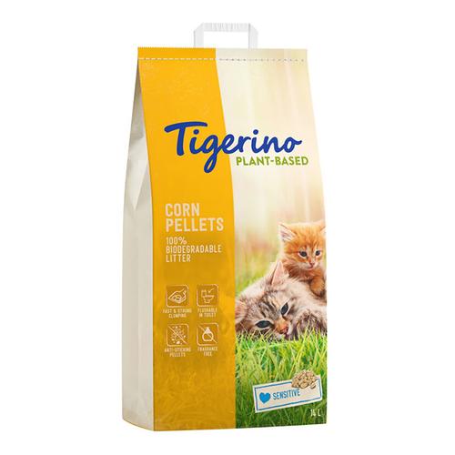 Sparpakete Tigerino Plant-Based Katzenstreu zum Sonderpreis! Mais Sensitive (parfürmfrei) 2 x 14 l