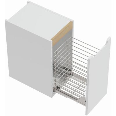 Naturel - Niedriger Badezimmerschrank mit Wäschekorb, Vollauszug mit Stilla-Finish 30x60x45 cm Image