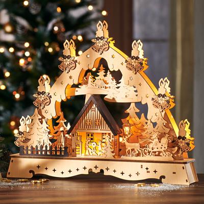 Lichterbogen aus Holz "Kerzenszene" Image