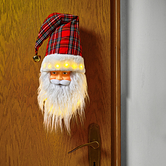 Weihnachtsmann Deko Kopf mit LED Image