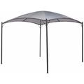 Gazebo da giardino con struttura in metallo e tessuto grigio 305 x 305 cm Vomero - Nero