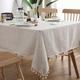 Tablecloth Art Nordic Bamboo Knotted Linen with Tassel Tablecloth Tea Coffee Table for Dining Table Home Room Decoration