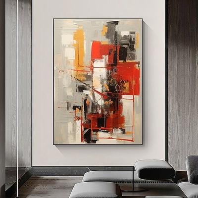 Large hand painted Abstract Colorful Minimalist Acrylic Painting On Canvas Modern Contemporary artwork for Living room bedroom Wall Decor Red White Black oil painting wall decoration