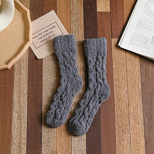 Fleecesocken Push für Damen Herren, warme, weiche, flauschige Socken, dicke, gemütliche Socken, Winter-Weihnachtssocken für Damen Image