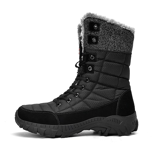 isolierte Winter-Schneestiefel für Herren mit Fellfutter - wasserdichte, rutschfeste Outdoor-Stiefel für kaltes Wetter und Schnee Image