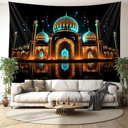 Ramadan Nacht hängende Tapisserie Wandkunst große Tapisserie Wandbild Dekor Fotografie Hintergrund Decke Vorhang Zuhause Schlafzimmer Wohnzimmer Dekoration Image