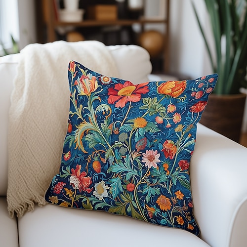 Vintage-Blumen, 1 Stück, Dekokissenbezüge in mehreren Größen, dekorative Kissen für den Außenbereich, weiche Kissenbezüge für Couch, Sofa, Bett, Heimdekoration Image