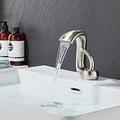 Miscelatore lavello bagno a cascata miscelatore da appoggio, lavabo monocomando rubinetti lavabo monocomando bagno con tubo caldo e freddo, monoblocco vaso acqua rubinetto in ottone cromo bianco nero spazzolato