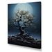 Design Art Noir Ambience Baobab Tree I - Tree Baobab Wall Decor Canvas, Cotton in Black/Blue | 20 H x 12 W x 1 D in | Wayfair PT121101-12-20