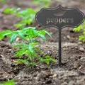 SHENGXINY Pepper Label Clearance Metal Seed And Plant Markers - Indoor Outdoor Seed And Plant Garden Stakes - Stylish Fruit And Vegetable Seed Tags - Durable Plant Labels For Pots Black